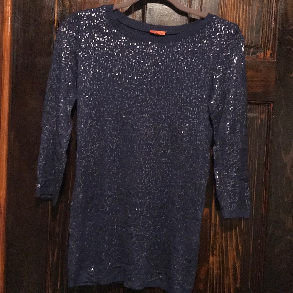 Chan Luu Navy Blue Embellished Sweater